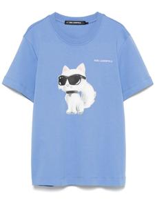 Karl Lagerfeld футболка с принтом Choupette, синий
