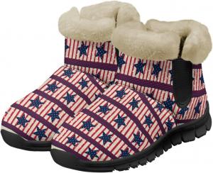 Женские зимние сапоги Jeiento с флагом Америки, противоскользящие, Stars And Stripes -Red