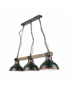 Подвесной светильник (Ш)21 x (Д)72 x (В)27 см, отделанный античной медью и деревом  Licht-Erlebnisse, Kupfer Antik Holz