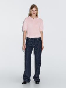 Джемпер-Поло из смеси альпаки Massimo Dutti, Rose Pink