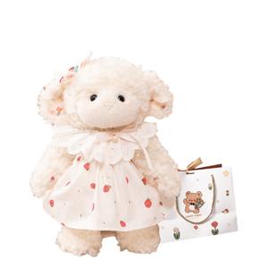 Плюшевая кукла ягненок с пятью сочленениями, высота 28 см OU DI PIG, Dress Style+Bear Shopping Bag