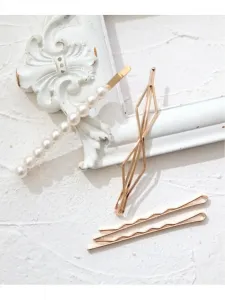 Жемчужная и золотая заколка для волос Florist