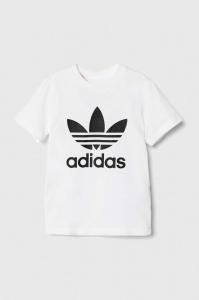 Детская хлопковая футболка adidas Originals TREFOIL TEE, белый