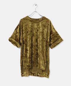 Большая футболка из мятого бархата Kbf, цвет Goldbrown