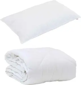 Летнее одеяло с подушкой, 2 шт., белое, из микрофибры vidaXL