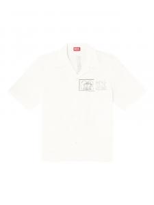 Иллюстрированная рубашка с коротким рукавом Diesel, белый