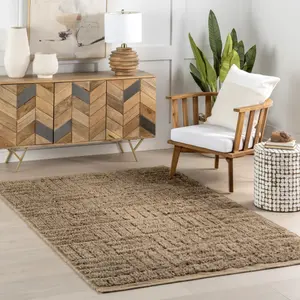 Ковер Vonda Geometric Jute Area Rug nuLOOM, 122x183 см, бежевый