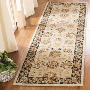 Ковер-дорожка SAFAVIEH, 77 x 366 см, Chelsea Collection, Light Blue & Black, ручной работы в стиле French Country из шерсти, идеально подходит для помещений с высокой проходимостью в гостиной, спальне (HK505A)