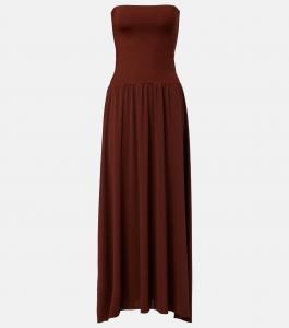 Ода плиссированное макси-платье Eres, Tortue