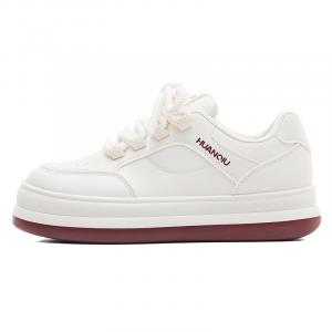 HUANQIU Нескользящие и износостойкие легкие низкие кроссовки для скейтбординга женские, белые, красные