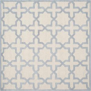 Ковер SAFAVIEH, 183 x 183 см, Cambridge Collection, Ivory & Light Blue, ручной работы из марокканской шерсти, идеален для помещений с высокой проходимостью в гостиной, спальне (CAM125F)