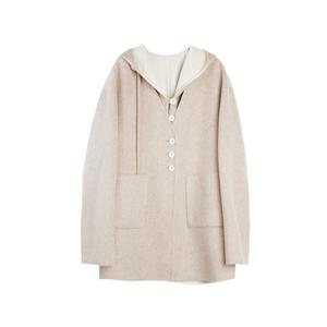 ELLE Пальто женское Oat с капюшоном, умеренно прямое