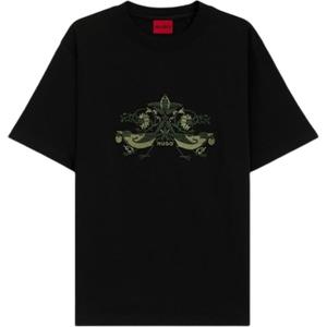 Футболка Cotton с вышитым логотипом Hugo HUGO BOSS, черный