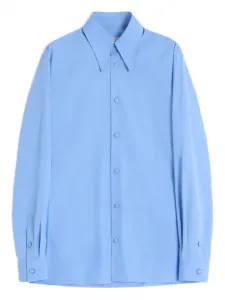Хлопковая рубашка с заостренным воротником VALENTINO GARAVANI, синий