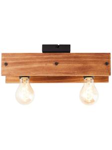 Потолочный светильник Calandra, 2 лампы, 11,7x38x13,5 см, цвет черный/дерево Brilliant