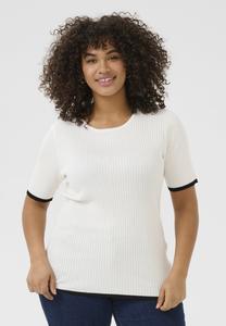 Футболка Kaffe Curve LIZZY CONTRAST PULLOVER, Chalk With Black Contrast/White