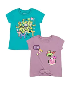 Толстовка Toddler Girls Leonardo Michelangelo Raphael 2 Pack T-Shirts TEENAGE MUTANT NINJA TURTLES, мультиколор