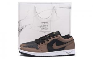 Баскетбольные кроссовки Air 1 Vintage Unisex Low-Top Black Brown Jordan