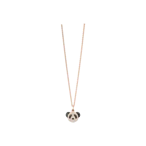 Колье Petite bo bo из розового золота с белыми и черными бриллиантами Qeelin