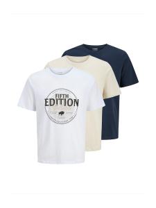 Рубашка JJ Rebel JREBLASSE, бежевый/темно-синий/белый