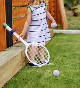 Детское платье с воротником Питера Пэна The Beaufort Bonnet Company, белый/темно-синий