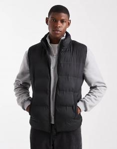 Стеганый жилет ONLY & SONS черного цвета