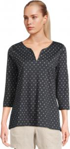 Топ L.L.Bean Pima Tops Split-Neck Tunic 3/4 Sleeve Print, цвет Classic Navy/Cream Dot