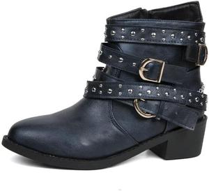 Женские замшевые ботильоны на толстом каблуке с молнией сзади, винтажные вестерн-ботинки для женщин - бохо, повседневные и официальные наряды Hhhchpm, Blue