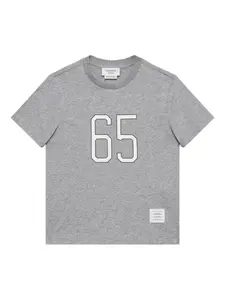 Футболка с принтом Thom Browne Kids, серый