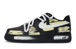 Кроссовки Nike Air Force 1 Skateboarding Shoes Unisex Low-top Yellow, черный/желтый