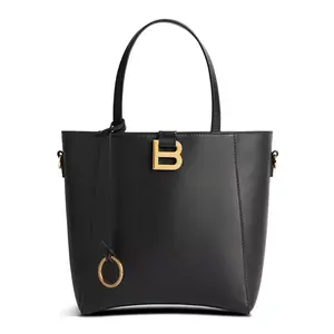 Мягкая сумка-шоппер Hourglass Balenciaga, черный