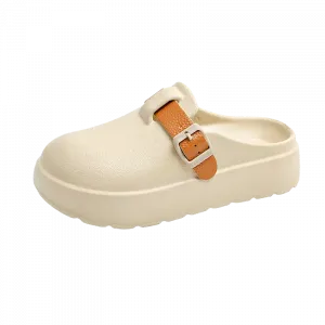 TONYBEAR Женские противоскользящие тапочки с закрытым носком бежевые, цвет Beige