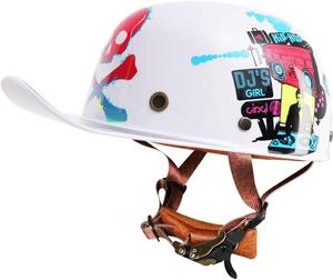 Полушлем мотоциклетный CFZWJ с рисунком, белый