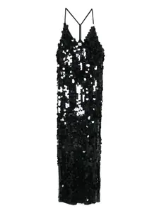 Платье на тонких бретельках с пайетками P.A.R.O.S.H., черный