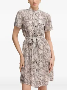 Мини-платье с пуговицами и поясом Marc Aurel, бежевый