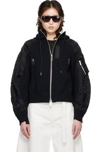 Толстовка с капюшоном из губки Sacai, черный