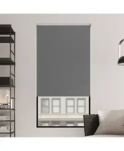 Беспроводные рулонные шторы Langley с текстурой, обеспечивающие 100% затемнение Sun Zero, gray