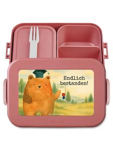 Mr. & Mrs. Panda Дизайн ланчбокса с изображением медведя и надписью в пастельно-красных тонах