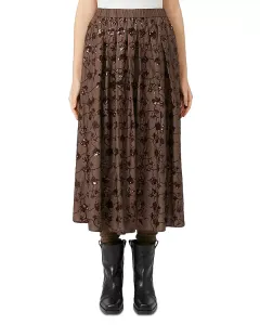 Юбка миди Tempra, украшенная вышивкой Weekend Max Mara, коричневый