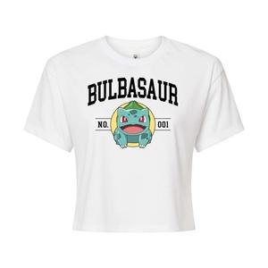 Укороченная футболка для подростков с изображением покемона Бульбазавра Licensed Character, белый