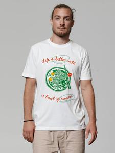 Футболка wat? Apparel T-Shirt Life is better with ramen, белый