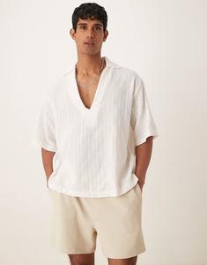 Рубашка свободного кроя ASOS DESIGN из легкой белой фактуры