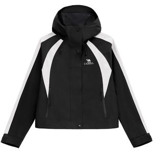 Водостойкая ветрозащитная дышащая влагоотталкивающая износостойкая ветровка женская CAMEL, серый оливковый/молочный зеленый матча