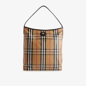 Плечевая сумка Burberry Highlands из смесовой вощеной хлопчатобумажной ткани, желтый