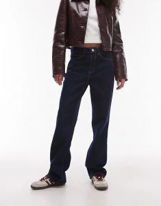 Прямые джинсы темно-синего цвета Mango