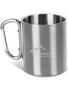 Кружка из нержавеющей стали 330 мл с карабином Висконсин в серебристом цвете Normani Outdoor Sports