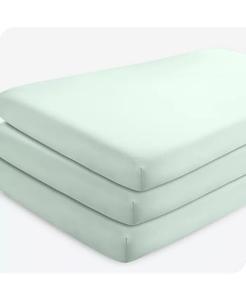Простыня для кроватки из микрофибры, 3 шт Bare Home, зеленый