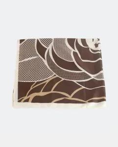 Квадратный платок из полиэстера с цветочным принтом, свежий и универсальный платок для женщин Kbas, коричневый