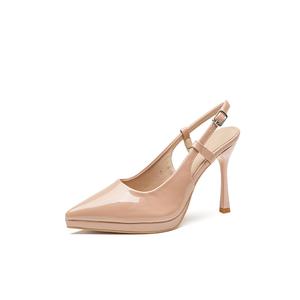 Zubumei Тонкие каблуки на шпильке 10 см женские - нюд, цвет Nude