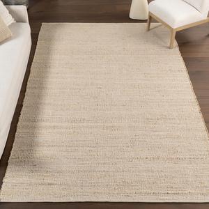nuLOOM, 153 x 244 см, Elfriede Jute & Cotton Hand Woven Area Rug, Natural, Solid Rustic Farmhouse Style, Weaved Design, Natural Fiber, For Bedroom, Living Room, Dining Room, Hallway, Office, Entryway